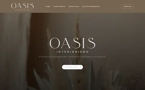 Oasis Interiorismo: vista principal en escritorio