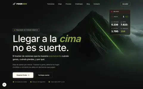 PokerView: vista principal en escritorio