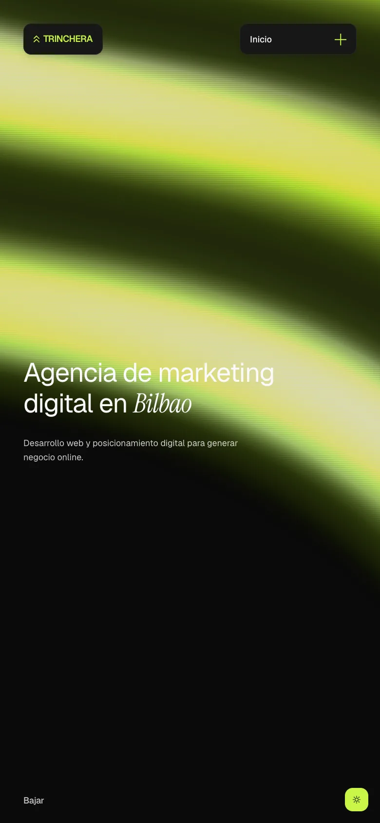 Trinchera: vista principal adaptada a móvil
